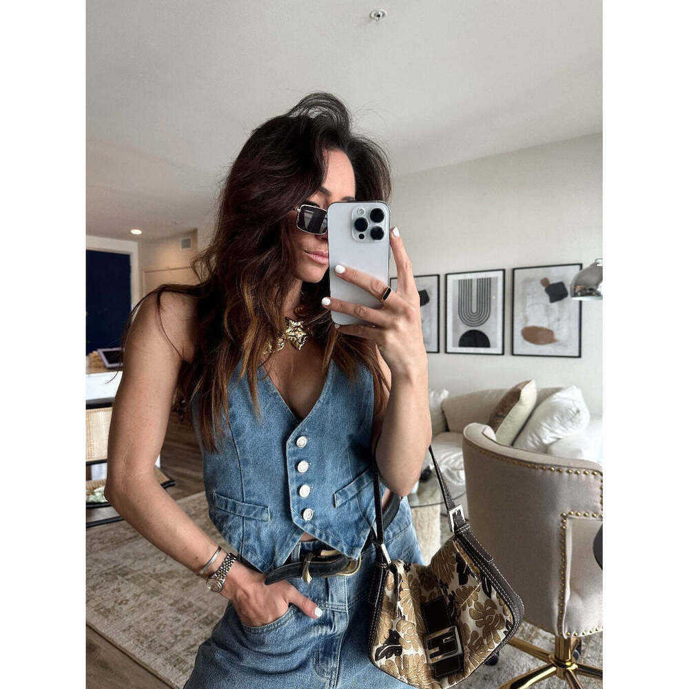 12th Tribe Diane Blue Denim Vest Size LL